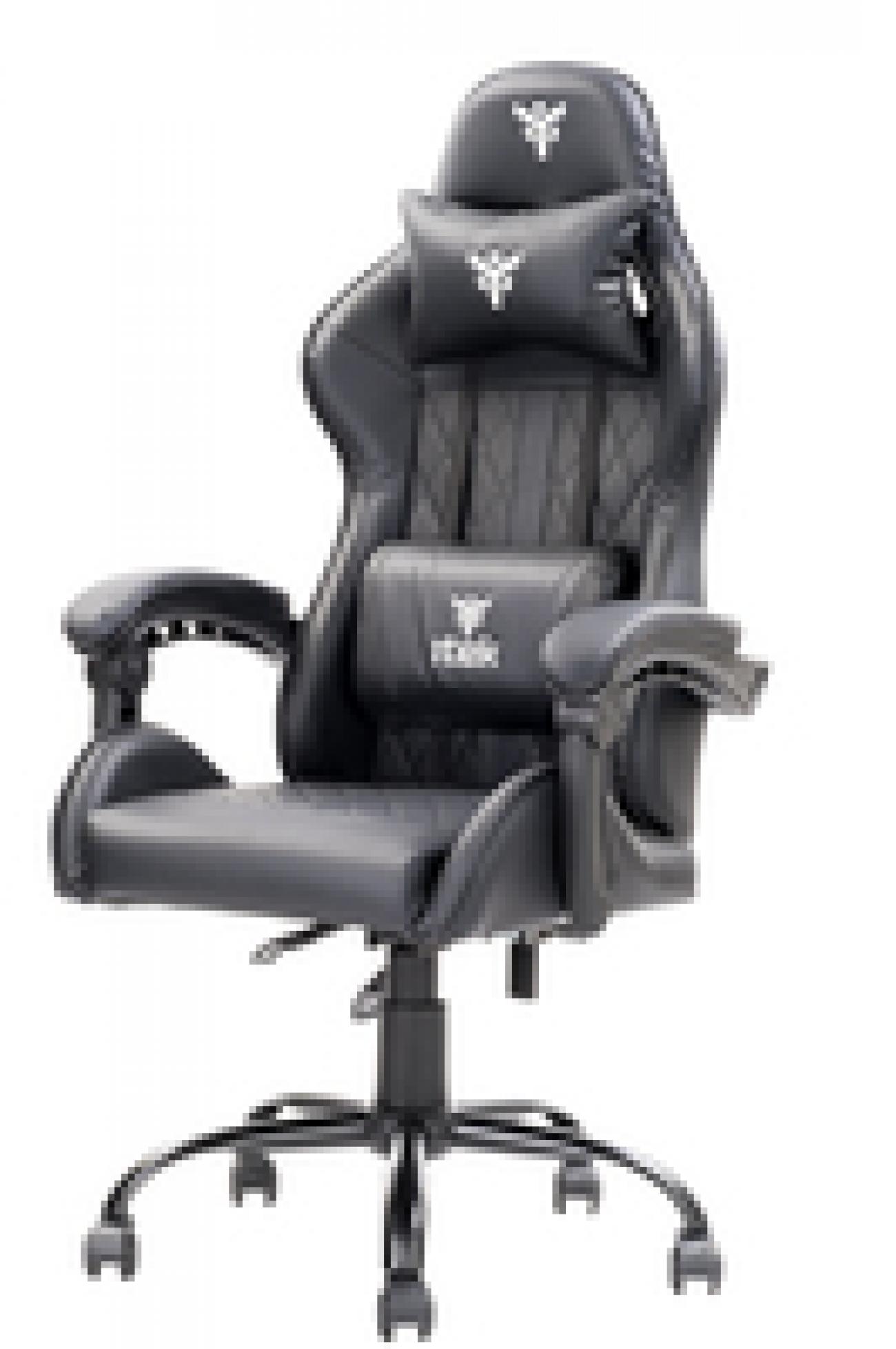 itek Gaming Chair RHOMBUS PF10 - PVC, Doppio Cuscino, Schienale Reclinabile, Nero Nero