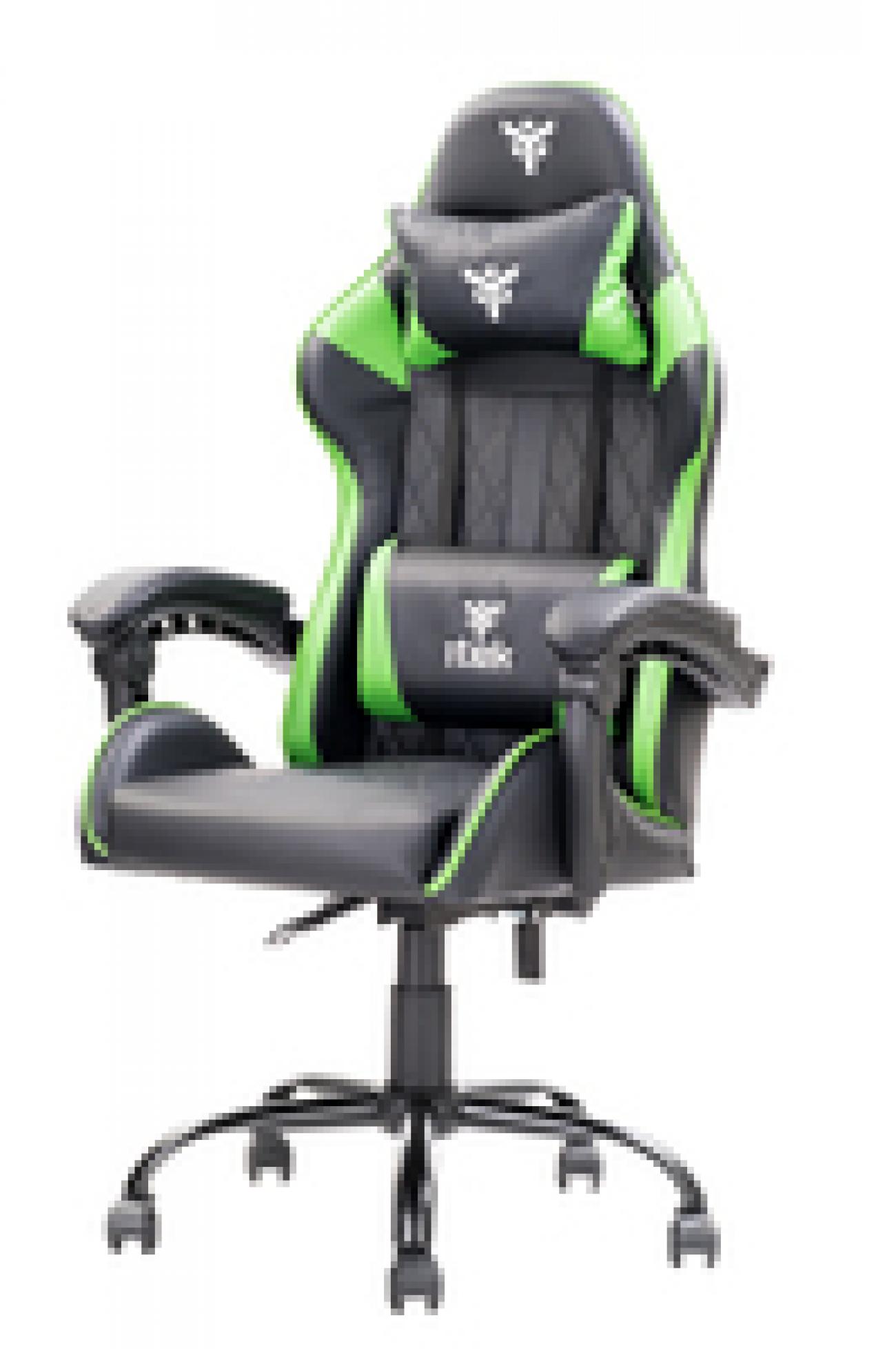 itek Gaming Chair RHOMBUS PF10 - PVC, Doppio Cuscino, Schienale Reclinabile, Nero Verde