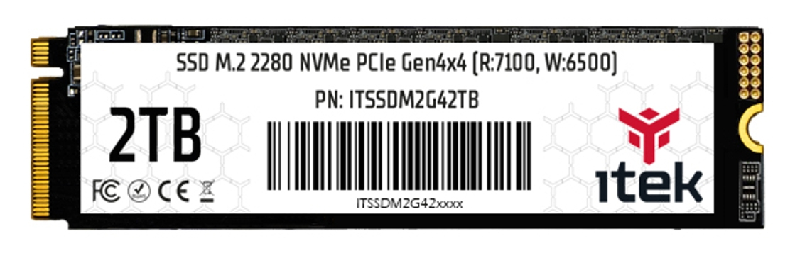 ITEK SSD 2TB M.2 2280 NVMe PCIe Gen4x4 (R:7100, W:6500) ITEK