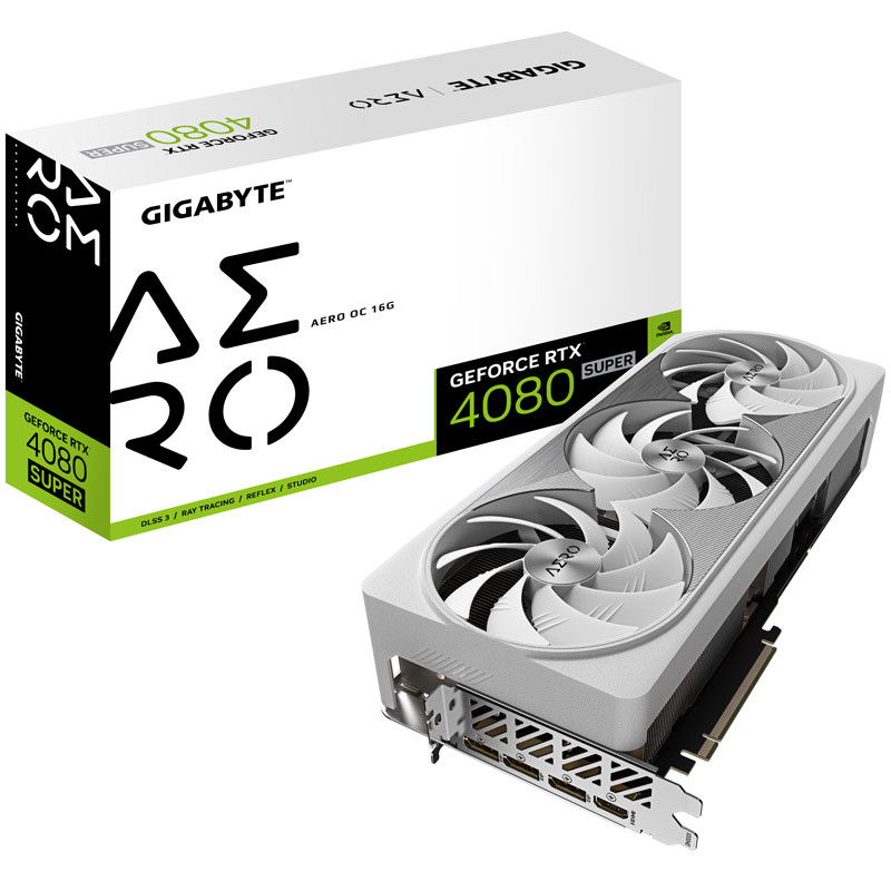 Gigabyte AERO GeForce RTX 4080 SUPER OC 16G, GeForce RTX 4080 SUPER, 16 GB, GDDR6X, 256 bit, 7680...