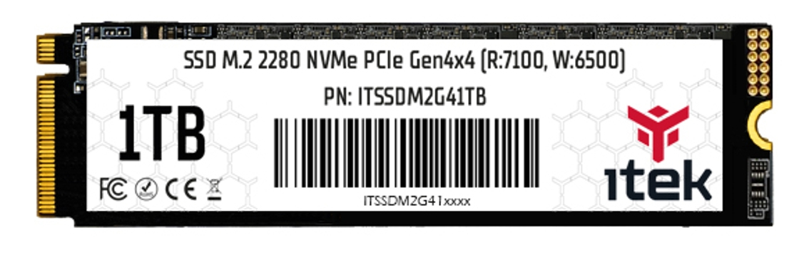 ITEK SSD 1TB M.2 2280 NVMe PCIe Gen4x4 (R:7100, W:6500) ITEK