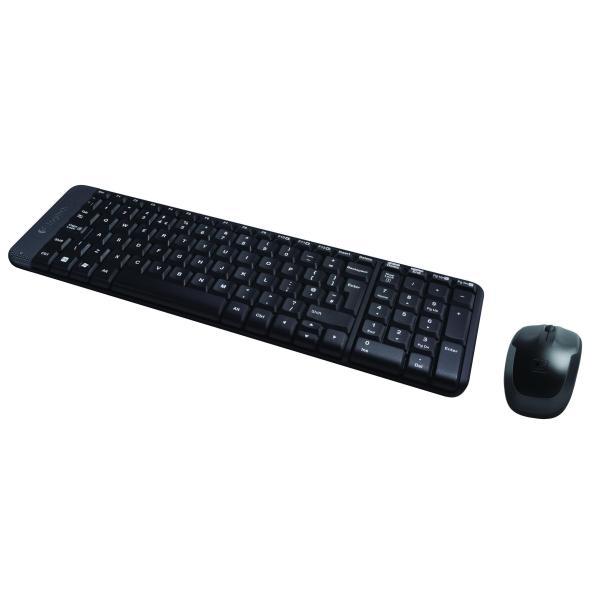 Logitech Wireless Desktop MK220 Kit Mouse e Tastiera Compatti Nero