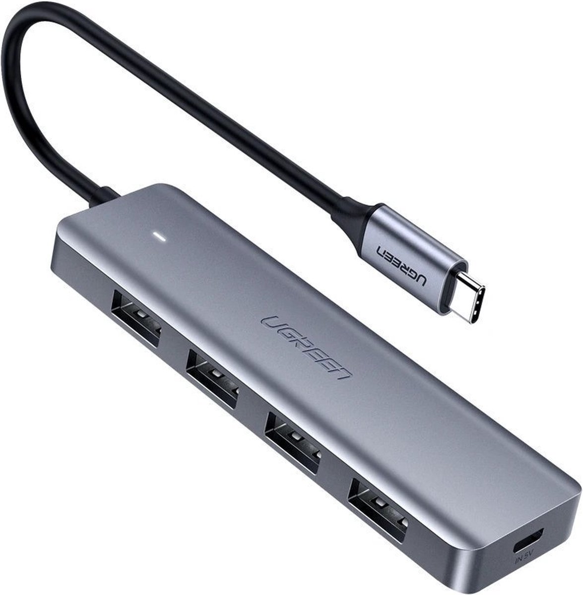 UGREEN HUB USB3.0 - 4 porte USB3.0 e USB-C Power Supply, case ultra slim in metallo