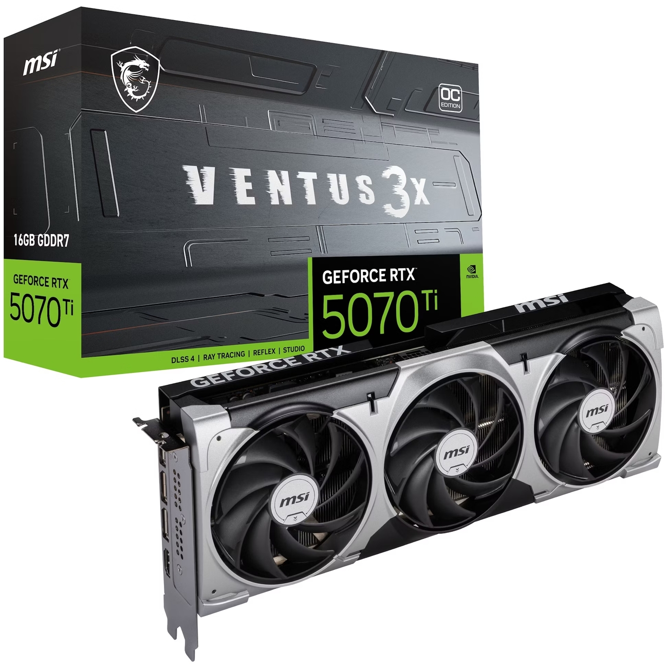 PRE-ORDINE! MSI VGA GEFORCE RTX 5070 TI, RTX 5070 Ti 16G VENTUS 3X OC, 16GB GDDR7, HDMI/DP*3,...