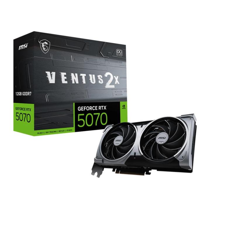 PRE-ORDINE! MSI VGA GEFORCE RTX 5070, RTX 5070 12G VENTUS 2X OC, 12GB GDDR7, HDMI/DP*3, ATX, DUAL...