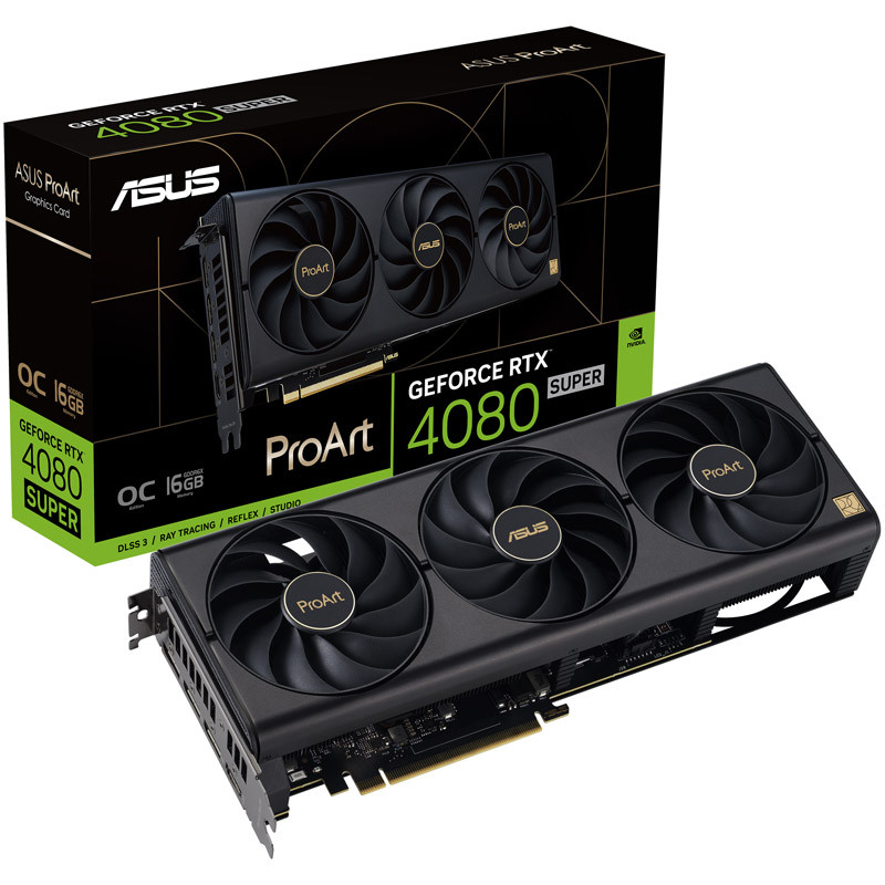 ASUS ProArt -RTX4080S-O16G, GeForce RTX 4080 SUPER, 16 GB, GDDR6X, 256 bit, 7680 x 4320 Pixel,...